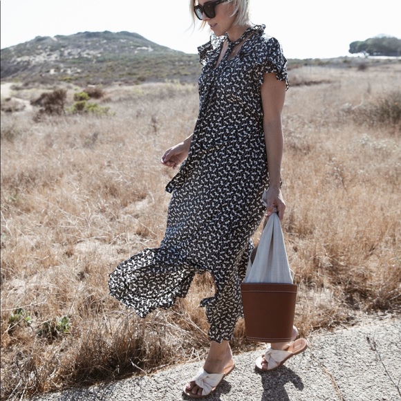 Staud Britt Linen & Leather Brown Bucket Bag - Picture 5 of 15